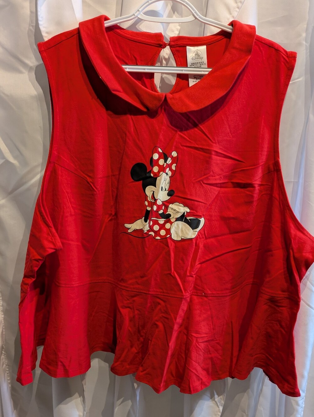 D1 Disney Parks Minnie Mouse Red Peplum Tank Top - Size 3X